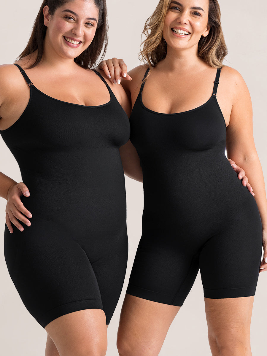 Shapermint Essentials All Day Every Day Scoop Neck Mid-Thigh Bodysuit