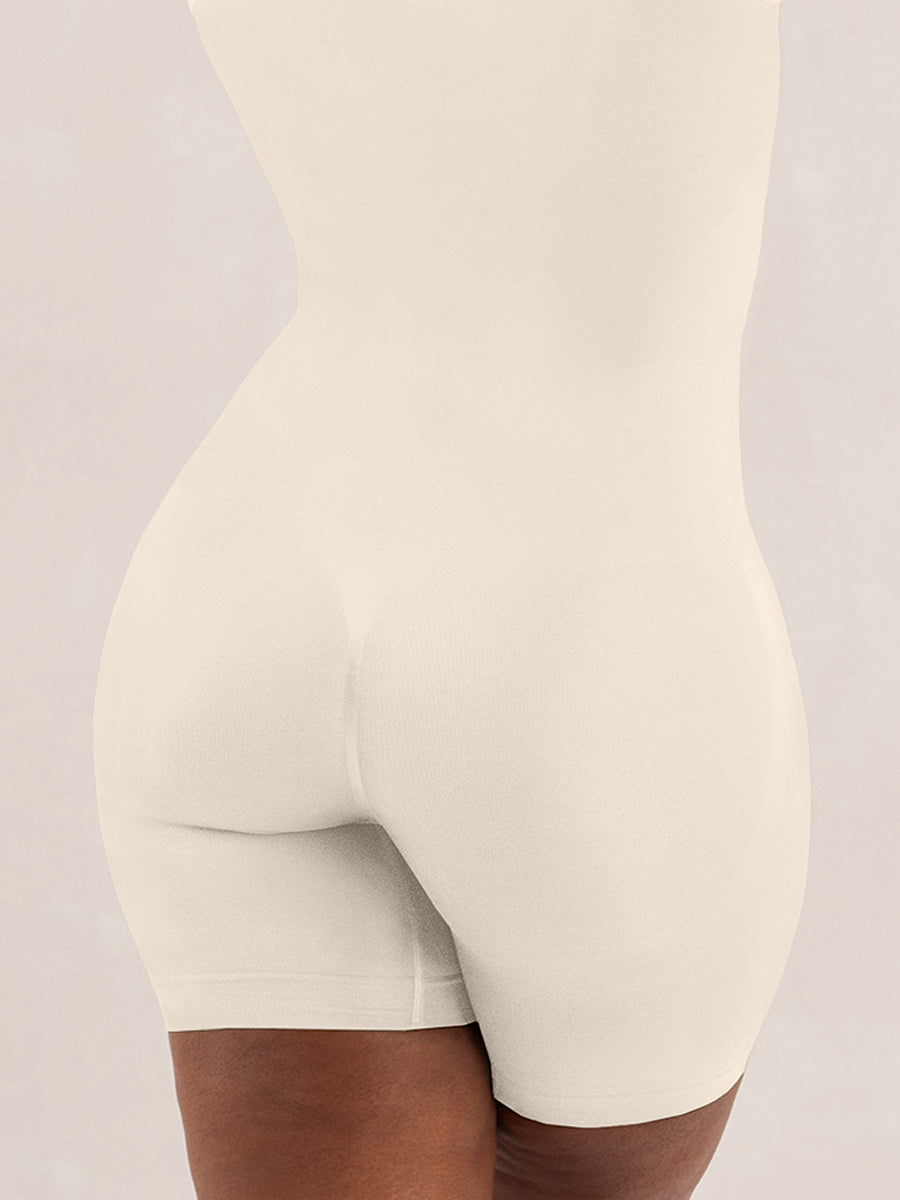 Shapermint Essentials All Day Every Day Scoop Neck Mid-Thigh Bodysuit