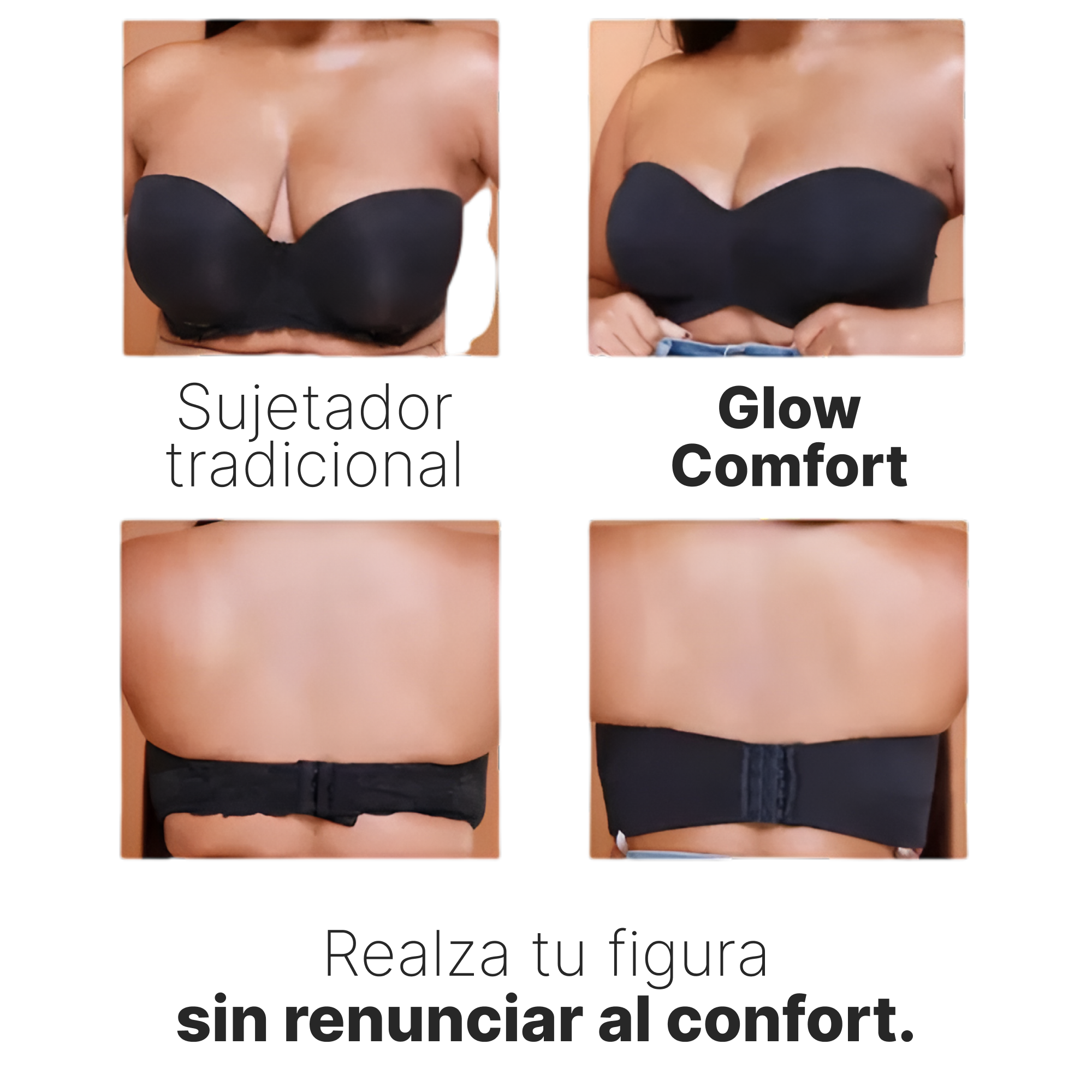 Sujetador Glow Comfort™ Premium - Soporte Completo Sin Tirantes + Regalos